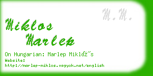 miklos marlep business card